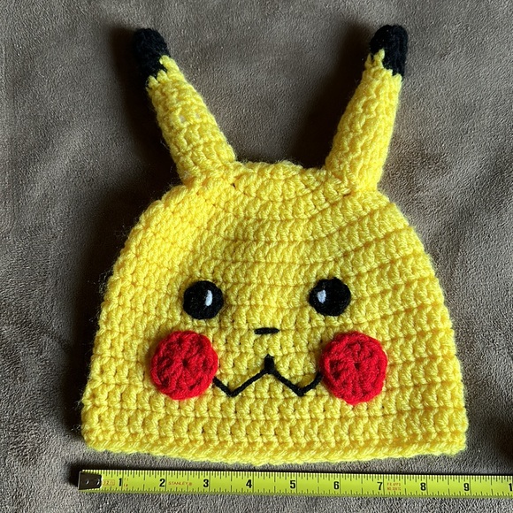 Pokémon Pikachu Handmade Crocheted Beanie Hat - Picture 10 of 11